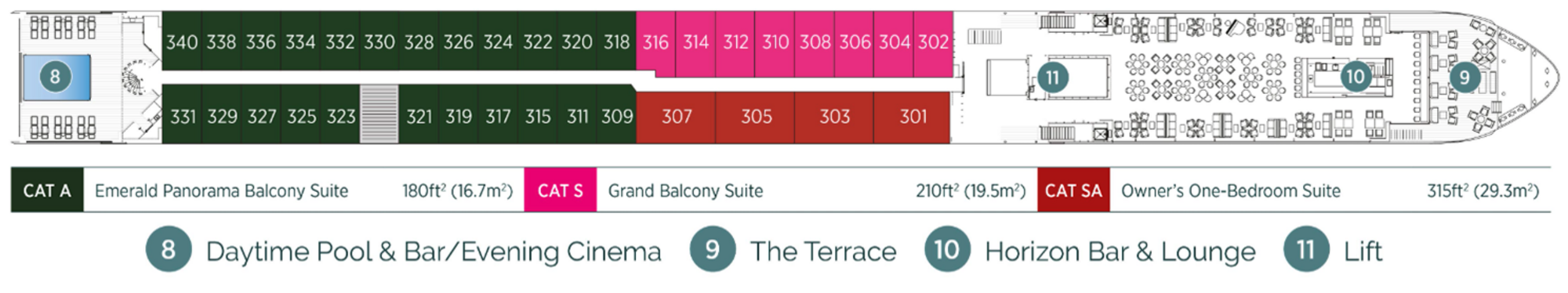 Horizon Deck plan